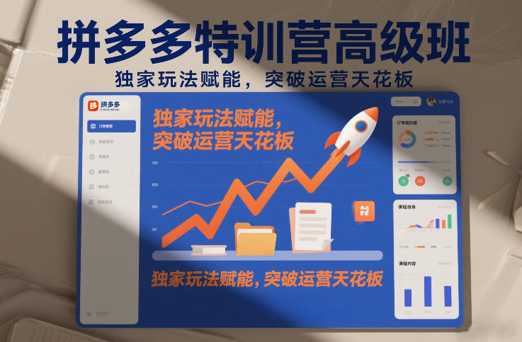 拼多多特训营高阶班，独家玩法赋能，突破运营天花板(更新26年4月10日)-小行网创