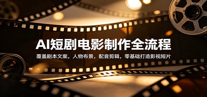 AI短剧电影制作全流程：覆盖剧本文案，人物布景，配音剪辑，零基础打造影视短片-小行网创