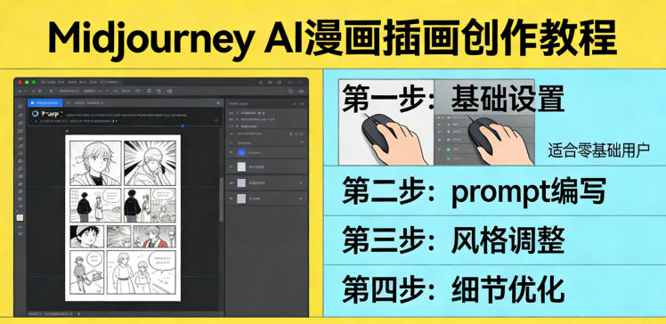 利用Midjourney AI人工智能轻松创作漫画插画教程，零基础创作完整漫画插画-小行网创