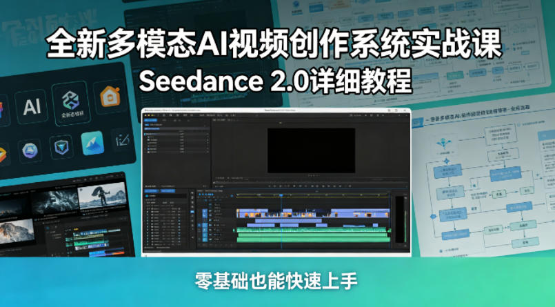 全新多模态AI视频创作系统实战课，Seedance 2.0详细教程，零基础也能快速上手-小行网创
