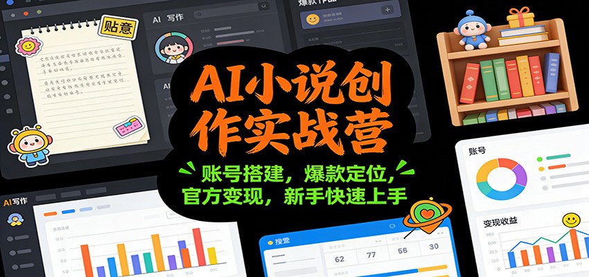 AI小说创作实战营：账号搭建，爆款定位，官方变现，新手快速上手-小行网创