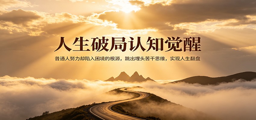 人生破局认知觉醒，普通人努力却陷入困境的根源，跳出埋头苦干思维，实现人生翻盘-小行网创
