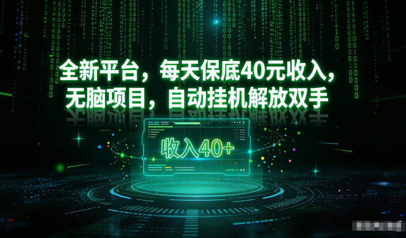 最新看广平台，每天保底30-4米，无脑项目，自动挂G解放双手【揭秘】-小行网创