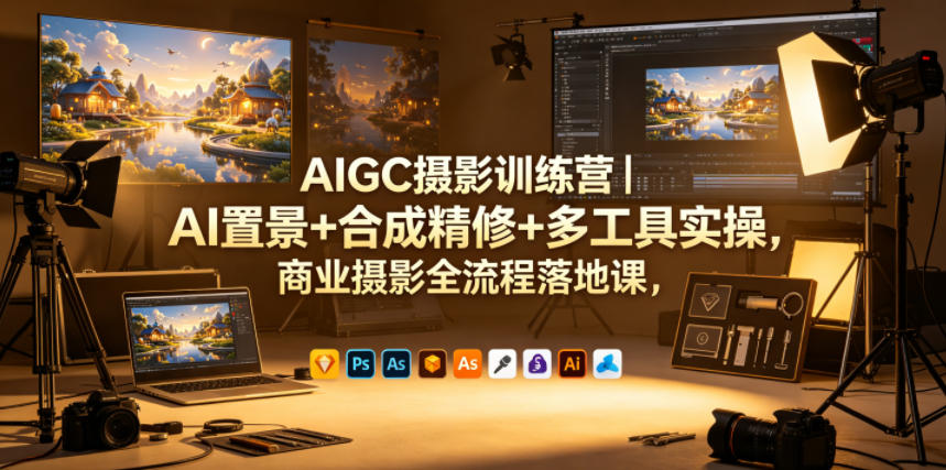 AIGC摄影训练营|AI置景+合成精修+多工具实操,商业摄影全流程落地课-小行网创