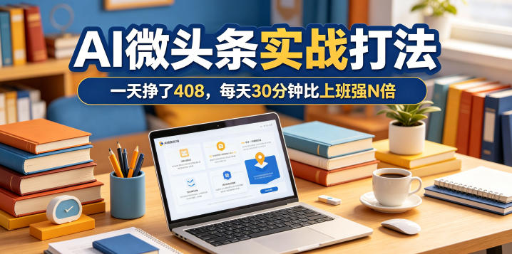 一天挣了408,AI微头条实战打法,每天30分钟比上班强N倍-小行网创