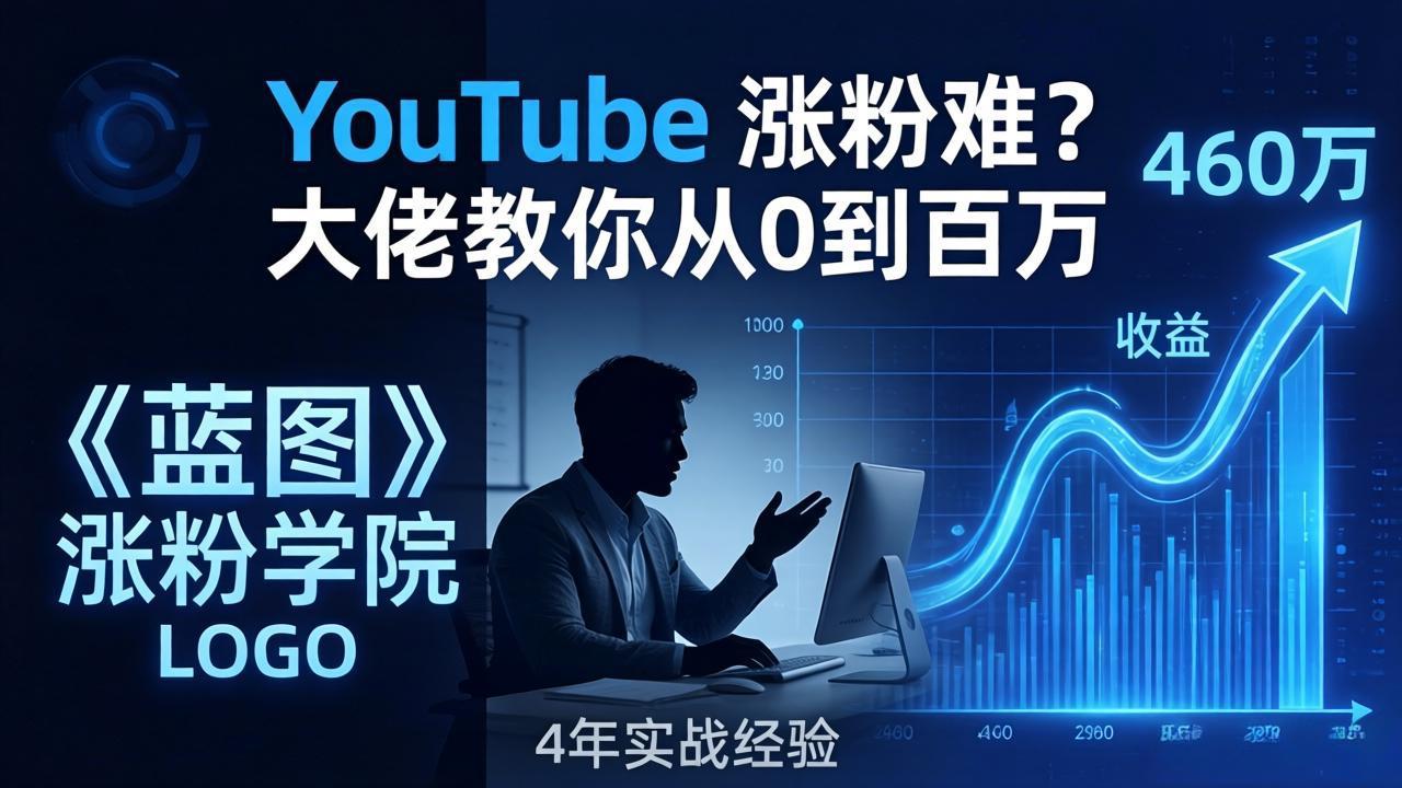 YouTube 涨粉难?《蓝图涨粉学院》:4 年赚 460 万的大佬教策略,从0到百万有路径!-小行网创