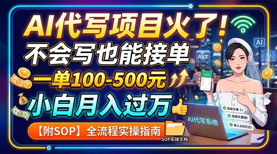 AI代写项目火了!不会写也能接单,一单100-500元,小白月入过万【附SOP】-小行网创