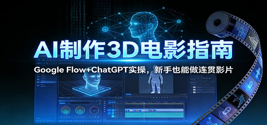 AI制作3D电影指南：Google Flow+ChatGPT实操，新手也能做连贯影片-小行网创