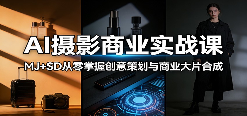 AI摄影商业实战课:MJ+SD从零掌握创意策划与商业大片合成-小行网创