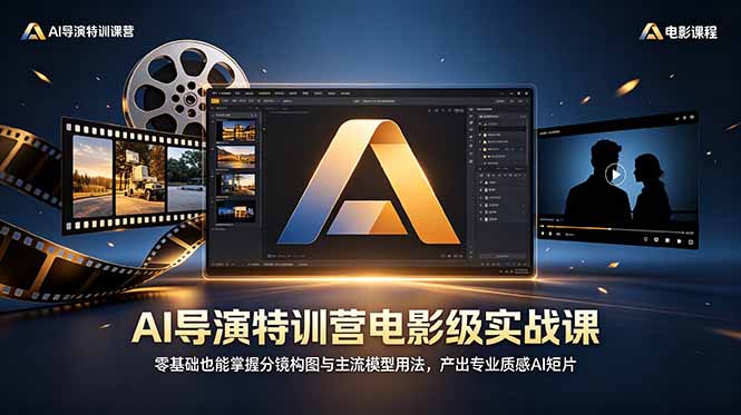 AI导演特训营电影级实战课，零基础也能掌握分镜构图与主流模型用法，产出专业质感AI短片-小行网创