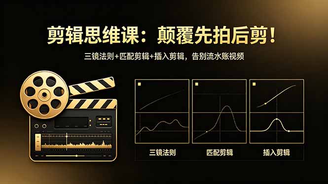 剪辑思维课：颠覆先拍后剪！三镜法则+匹配剪辑+插入剪辑，告别流水账视频-小行网创