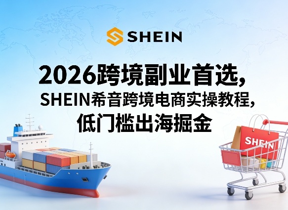 2026跨境副业首选，SHEIN希音跨境电商实操教程，低门槛出海掘金-小行网创
