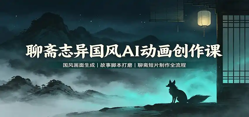 聊斋志异国风AI动画创作课:国风画面生成,故事脚本打磨,聊斋短片制作全流程-小行网创