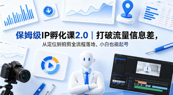 保姆级IP孵化课2.0｜打破流量信息差，从定位到拍剪全流程落地，小白也能起号-小行网创
