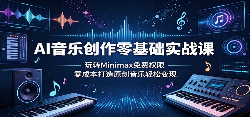 AI音乐创作零基础实战课:玩转Minimax免费权限,零成本打造原创音乐轻松变现-小行网创