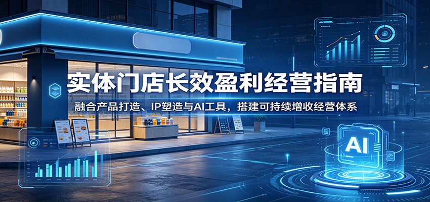 实体门店长效盈利经营指南：融合产品打造、IP塑造与AI工具，搭建可持续增收经营体系-小行网创