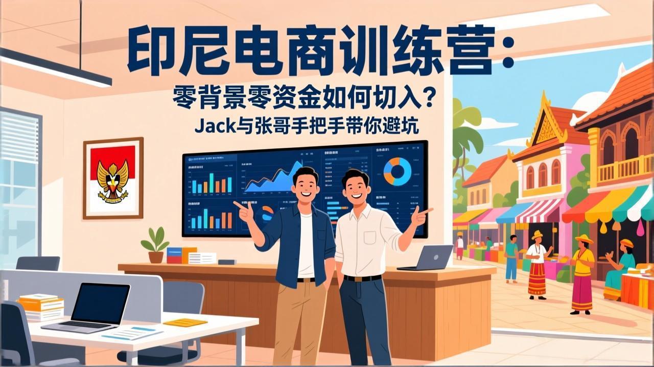 印尼电商训练营：零背景零资金如何切入？Jack与张哥手把手带你避坑-小行网创