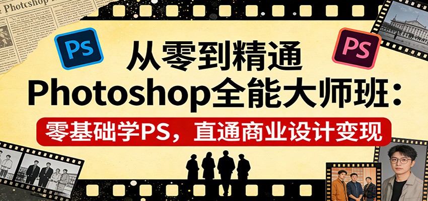 从零到精通Photoshop全能大师班：零基础学PS，直通商业设计变现-小行网创