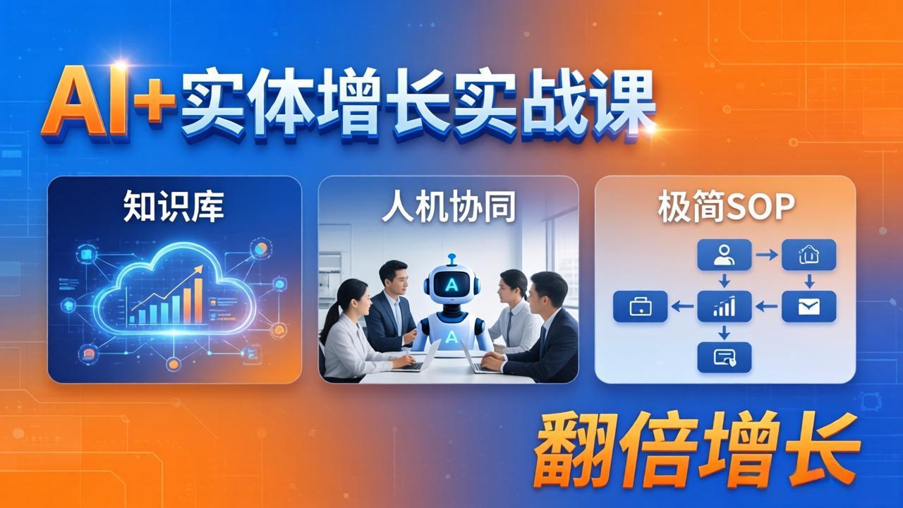 AI+实体增长实战课：知识库+人机协同+极简SOP，助力实体业务翻倍增长-小行网创