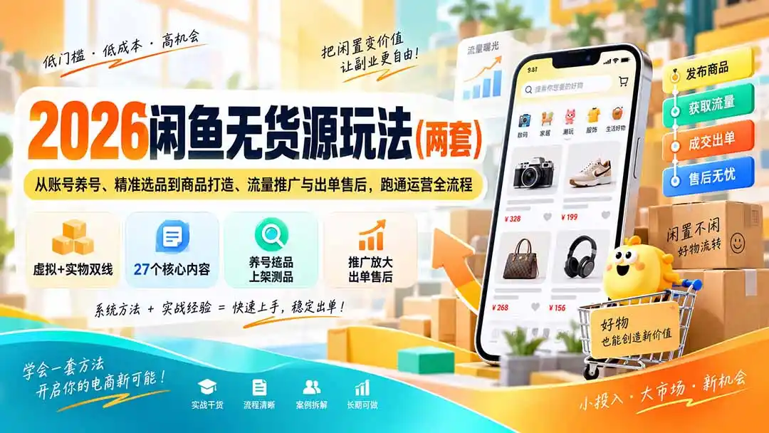 2026闲鱼无货源玩法(两套-小行网创
