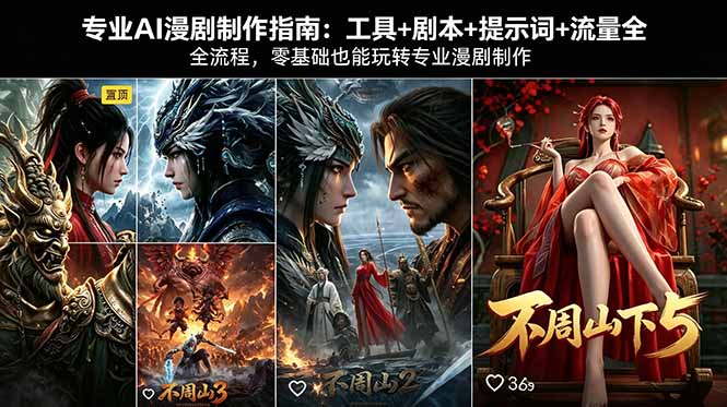 专业AI漫剧制作指南：工具+剧本+提示词+流量全流程，零基础也能玩转专业漫剧制作-小行网创