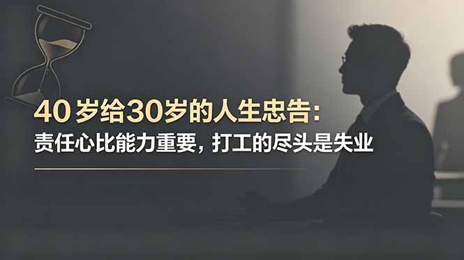 付费文章：40岁给30岁的人生忠告：责任心比能力重要，打工的尽头是失业-小行网创