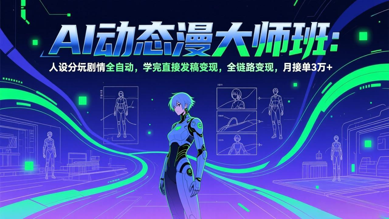 AI动态漫剧大师班:人设分镜剧情全自动,学完直接发稿变现,全链路变现,月接单3万+-小行网创