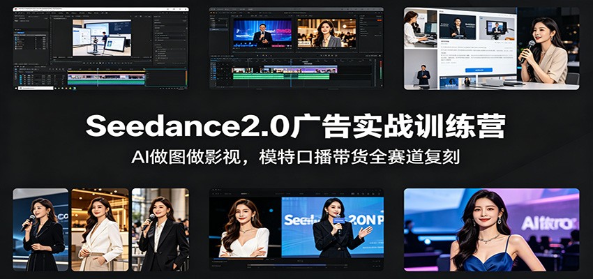 Seedance2.0广告实战训练营：AI做图做影视，模特口播带货全赛道复刻-小行网创