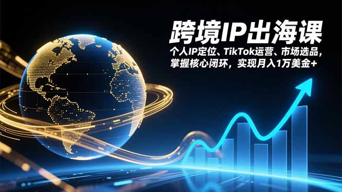 跨境IP出海课，个人IP定位、TikTok运营、市场选品，掌握核心闭环，实现月入1万美金+-小行网创