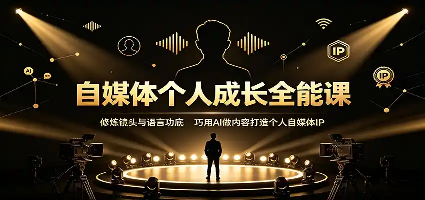 自媒体个人成长全能课:修炼镜头与语言功底,巧用AI做内容打造个人自媒体IP-小行网创