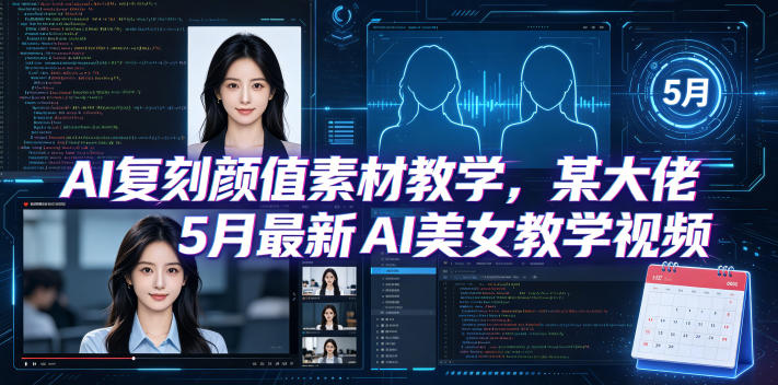 AI复刻颜值素材教学,某大佬5月最新AI美女教学视频,内含4月好物复刻教学-小行网创