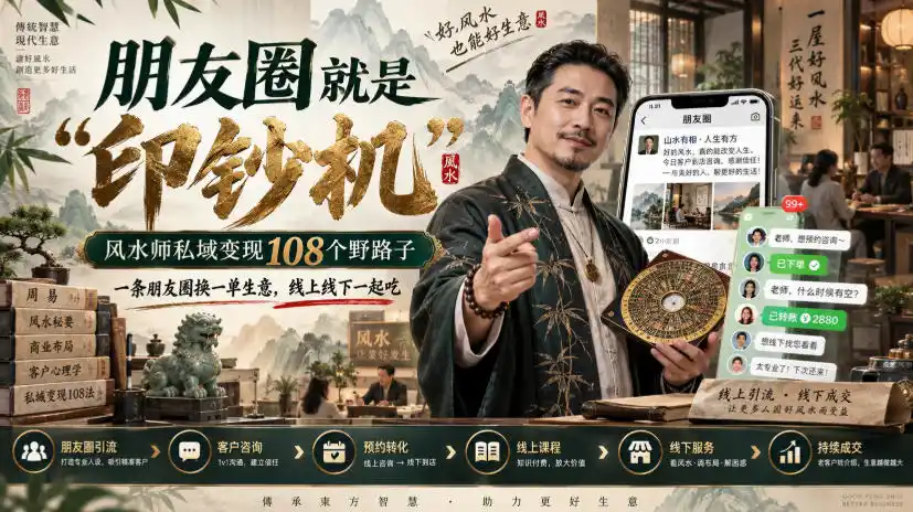 朋友圈就是“印钞机”,风水师私域变现108个野路子,一条朋友圈换一单生意,线上线下一起吃【文档】-小行网创