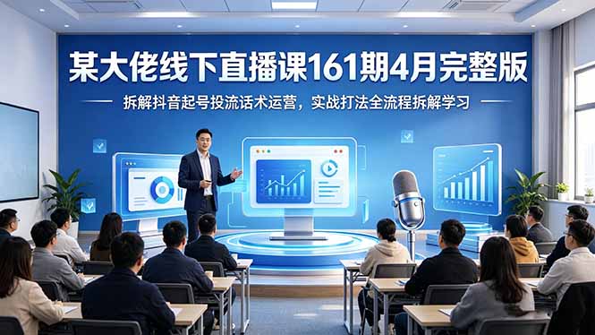 某大佬线下直播课161期4月完整版，拆解抖音起号投流话术运营，实战打法全流程拆解学习-小行网创