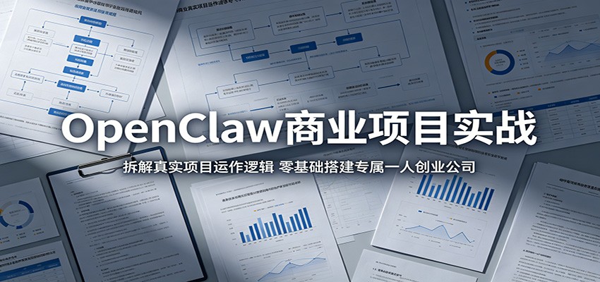 OpenClaw商业项目实战:拆解真实项目运作逻辑,零基础搭建专属一人创业公司-小行网创