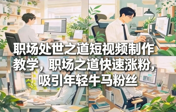 职场处世之道短视频制作教学，职场之道快速涨粉，吸引年轻牛马粉丝-小行网创