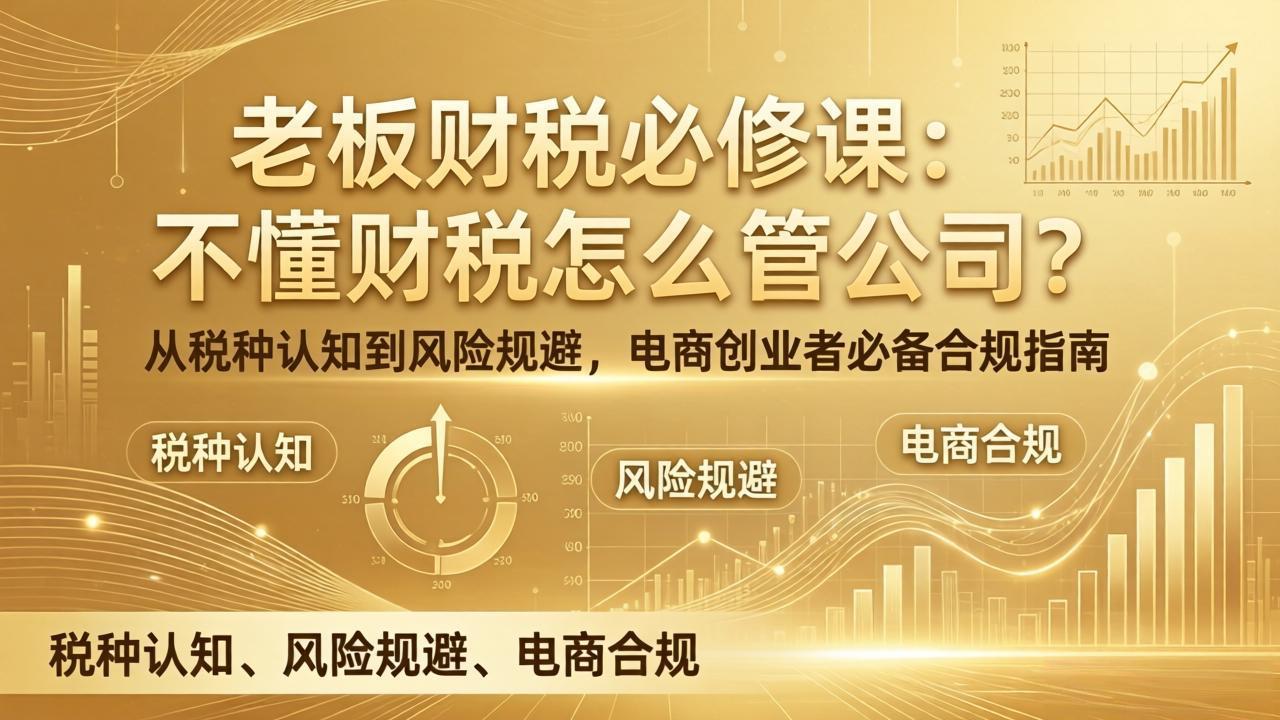 老板财税必修课：不懂财税怎么管公司？从税种认知到风险规避，电商创业者必备合规指南-小行网创