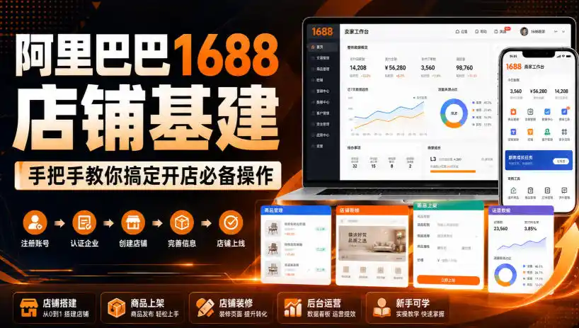 阿里巴巴1688店铺基建，手把手教你搞定开店必备操作(更新8月)-小行网创