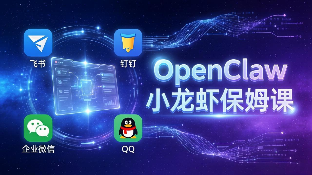 OpenClaw小龙虾保姆课： Windows/macOS/Linux/Docker全系统安装，飞书+钉钉+企业微信+QQ 全接入-小行网创