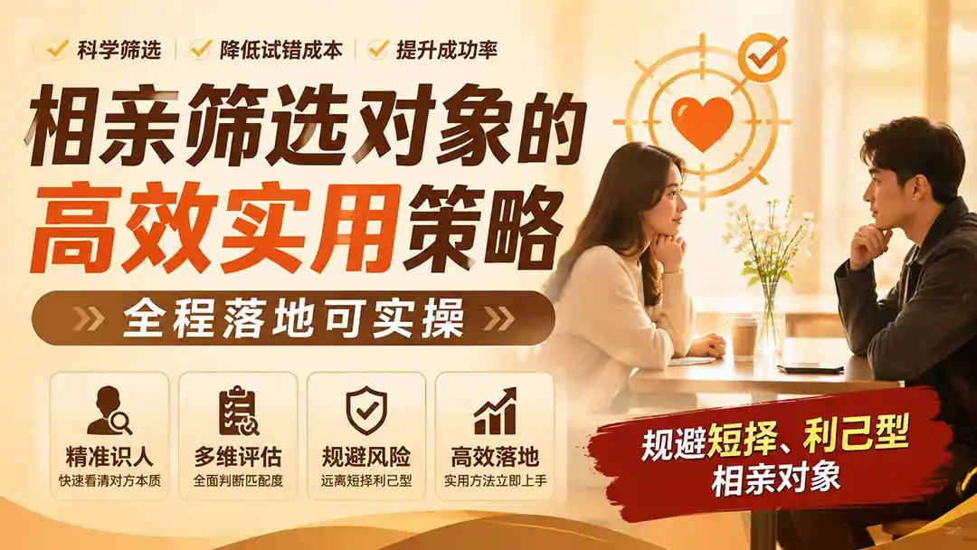 付费文章:相亲筛选对象的高效实用策略,全程落地可实操,规避短择、利己型相亲对象-小行网创