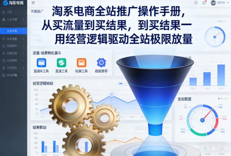 淘系电商全站推广操作手册，从买流量到买结果一用经营逻辑驱动全站极限放量-小行网创