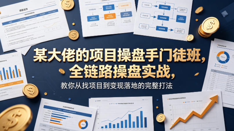 某大佬的项目操盘手门徒班，全链路操盘实战，教你从找项目到变现落地的完整打法-小行网创