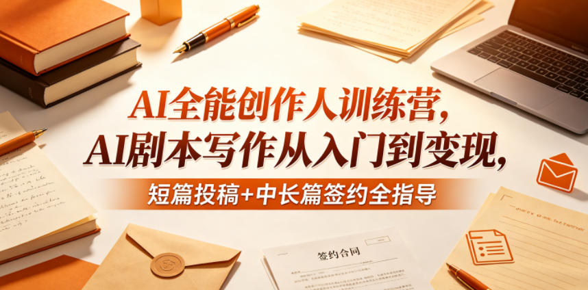 AI全能创作人训练营,AI剧本写作从入门到变现,短篇投稿+中长篇签约全指导-小行网创
