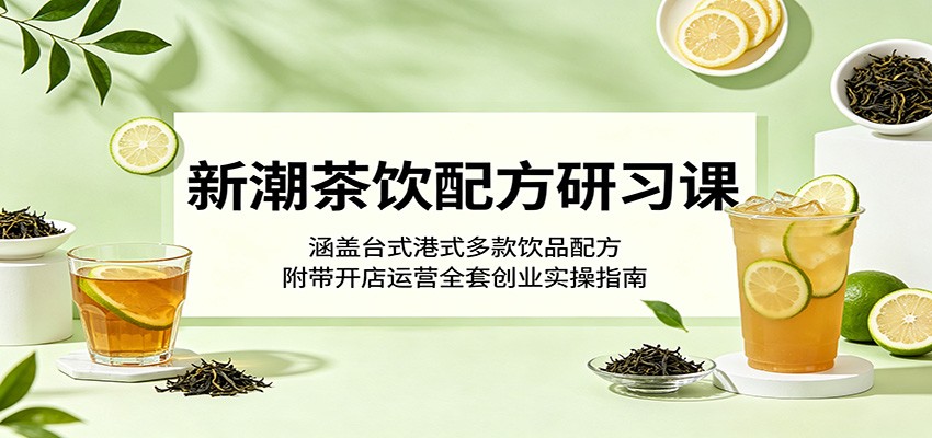 新潮茶饮配方研习课:涵盖台式港式多款饮品配方,附带开店运营全套创业实操指南-小行网创