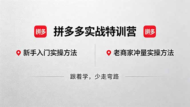 拼多多实战特训营(更新5月3-小行网创