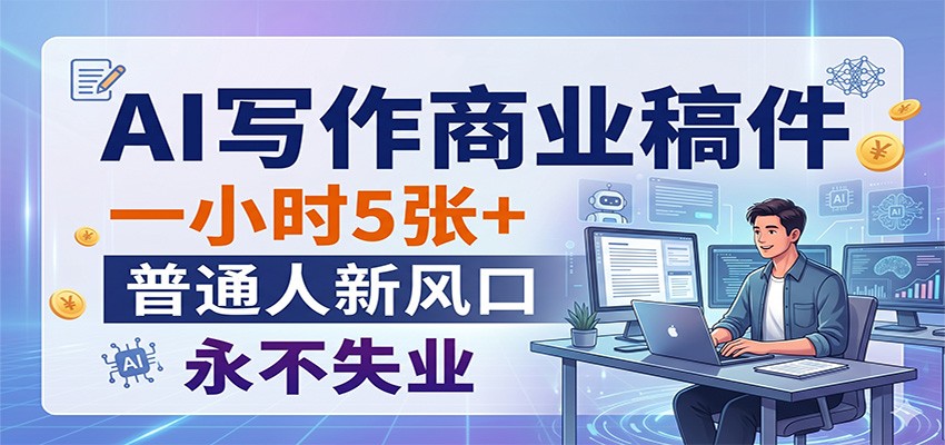 AI写作商业稿件，一小时5张+，普通人新风口，永不失业-小行网创