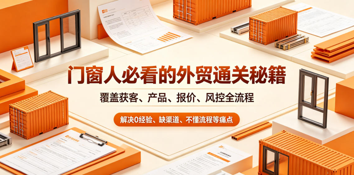 门窗人必看的外贸通关秘籍，块覆盖获客、产品、报价、风控全流程，解决0经验、缺渠道、不懂流程等痛点-小行网创