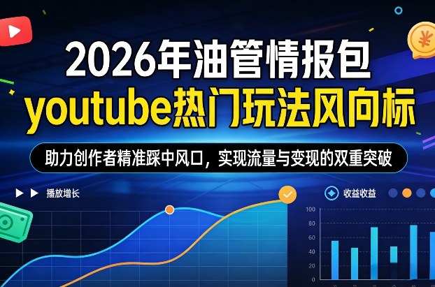 2026年油管情报包，youtube热门玩法风向标，助力创作者精准踩中风口，实现流量与变现的双重突破-小行网创
