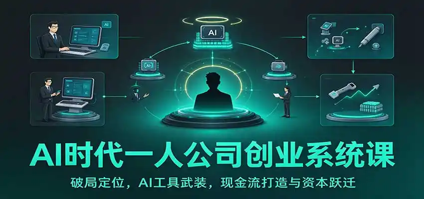 AI时代一人公司创业系统课：破局定位，AI工具武装，现金流打造与资本跃迁-小行网创