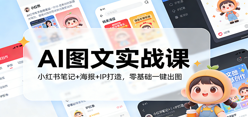 AI图文实战课：小红书笔记+海报+IP打造，零基础一键出图-小行网创