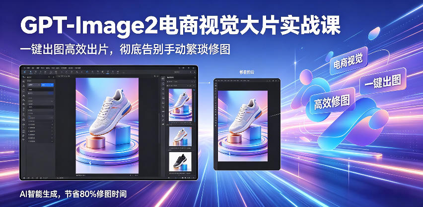GPT-Image2电商视觉大片实战课,一键出图高效出片,彻底告别手动繁琐修图(更新)-小行网创